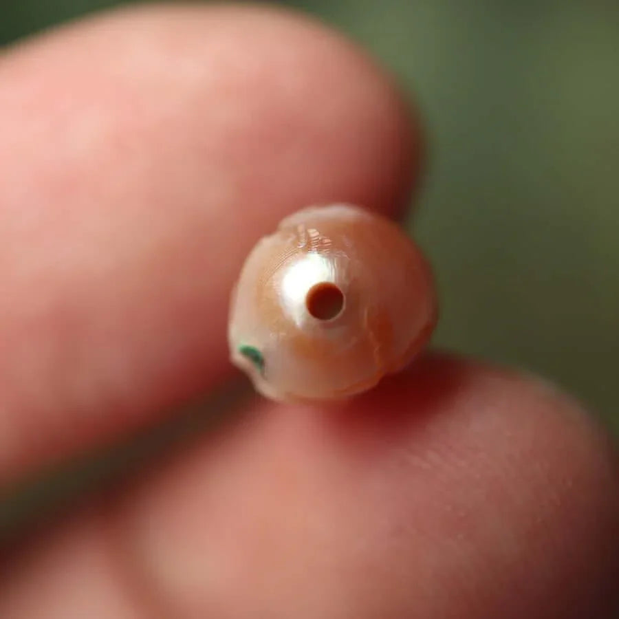 Belle Juri Pearl Skull Bead Inlaid With Turquoise
