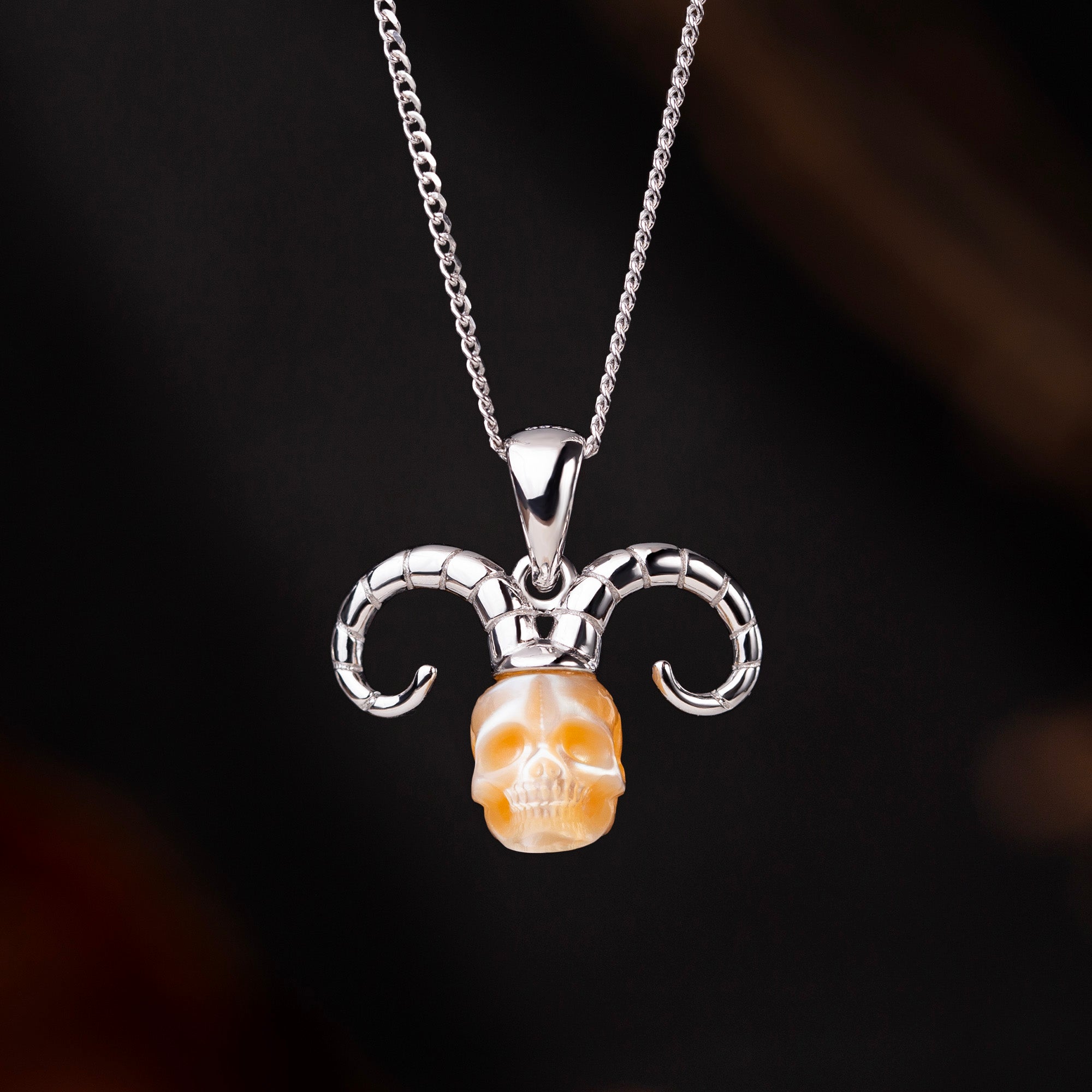 12 Signos del zodiaco Collar de cráneo de perlas Aries