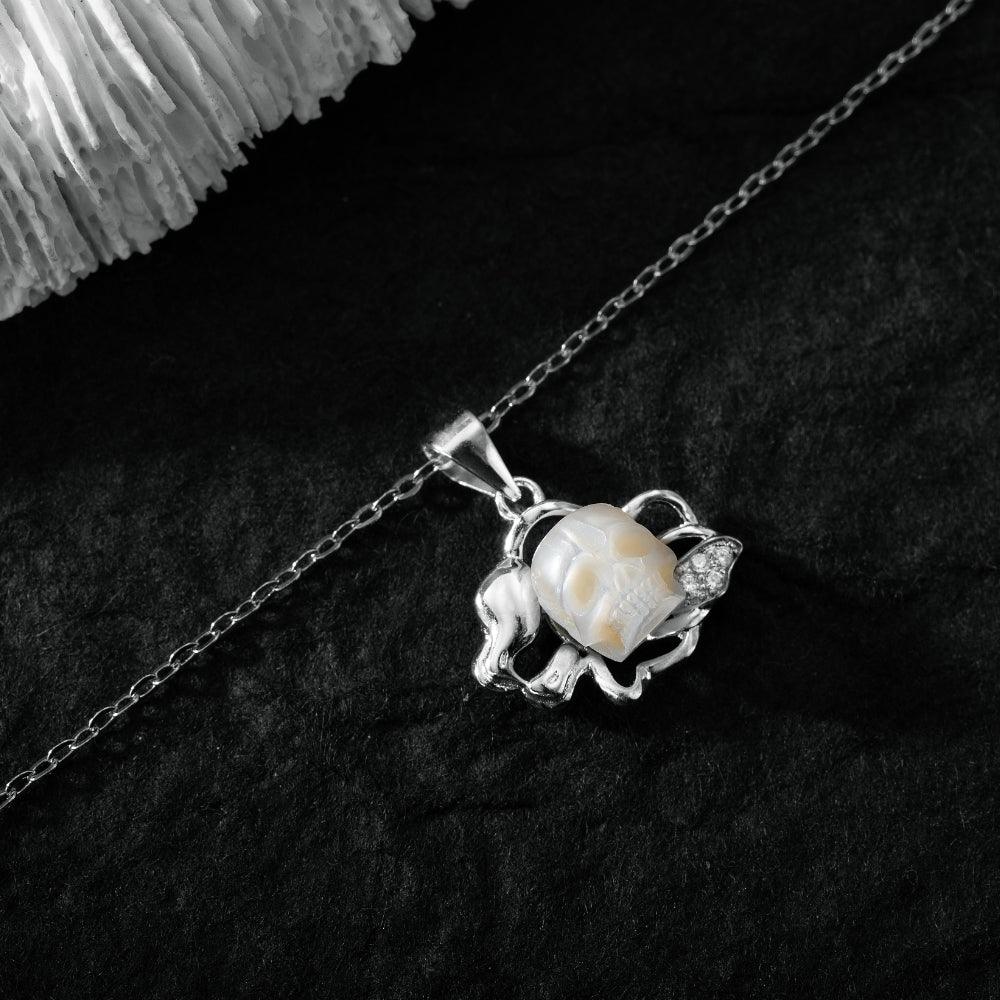 12 Zodiac Signs Leo Pearl Skull Necklace-Belle Juri
