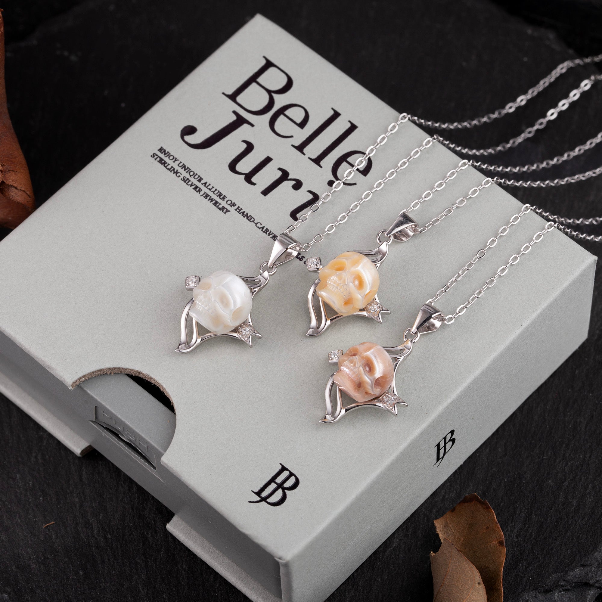 12 Zodiac Signs Sagittarius Pearl Skull CZ Necklace