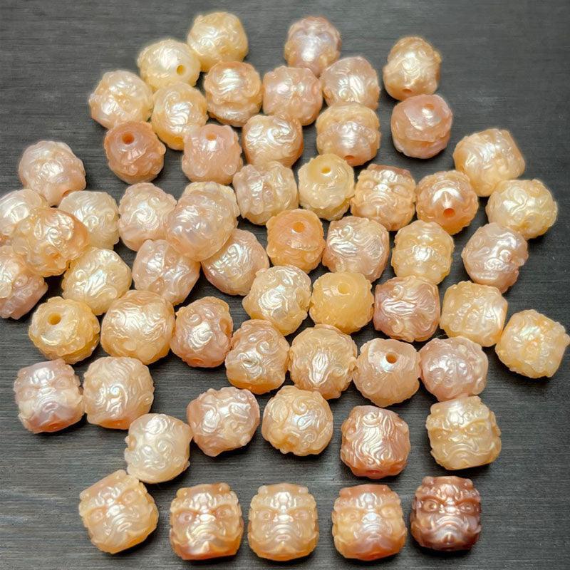 Belle Juri Pearl Carved Lion Head Bead