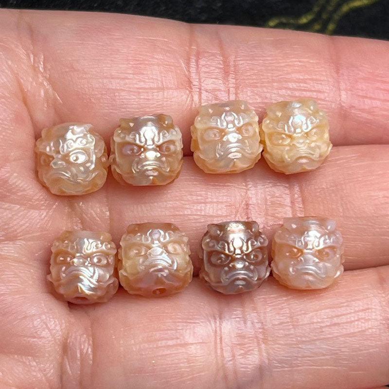 Belle Juri Pearl Carved Lion Head Bead