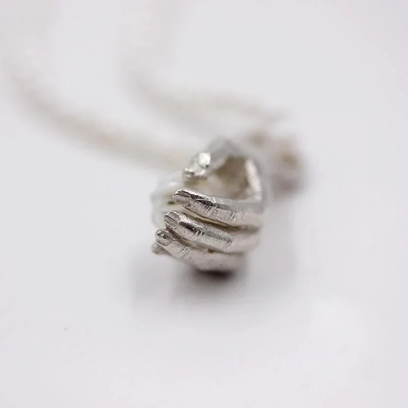 Belle Juri Real Pearl Carved Skull Necklace