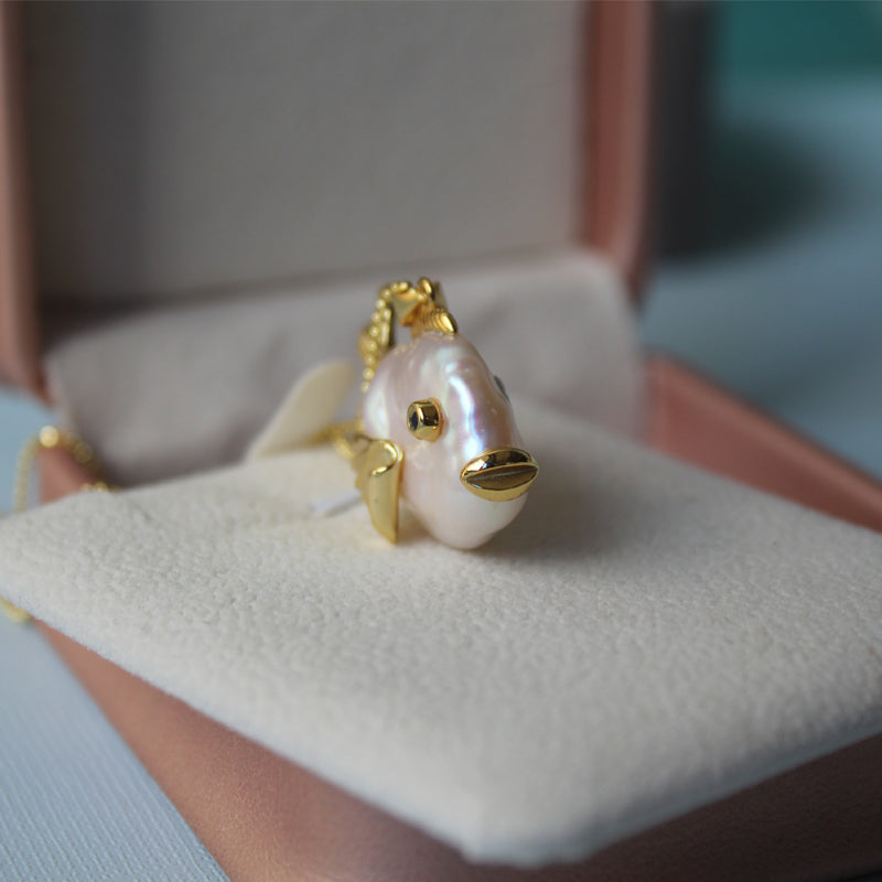 Baroque Pearl Whale Necklace