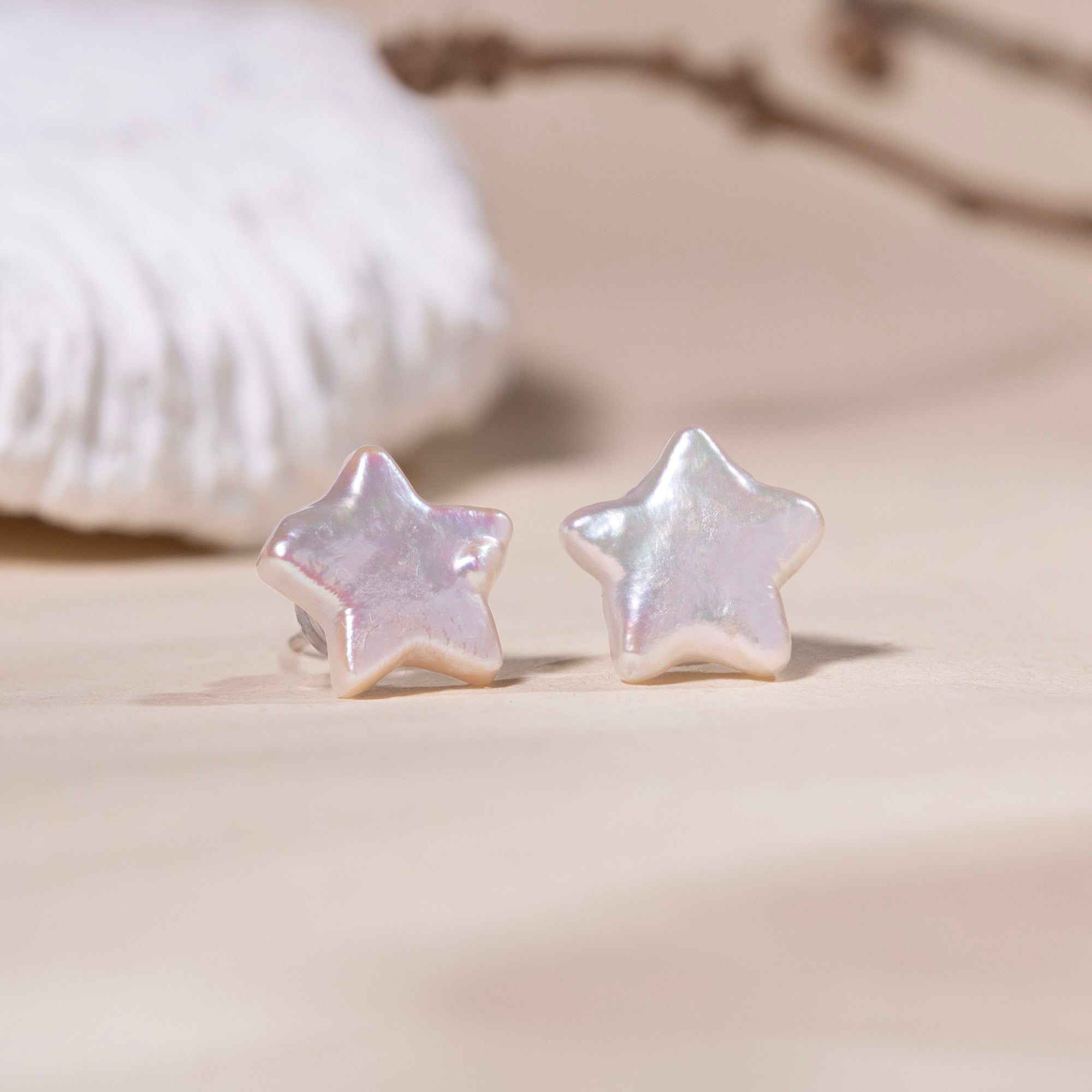 Baroque Star Pearl Stud Earrings