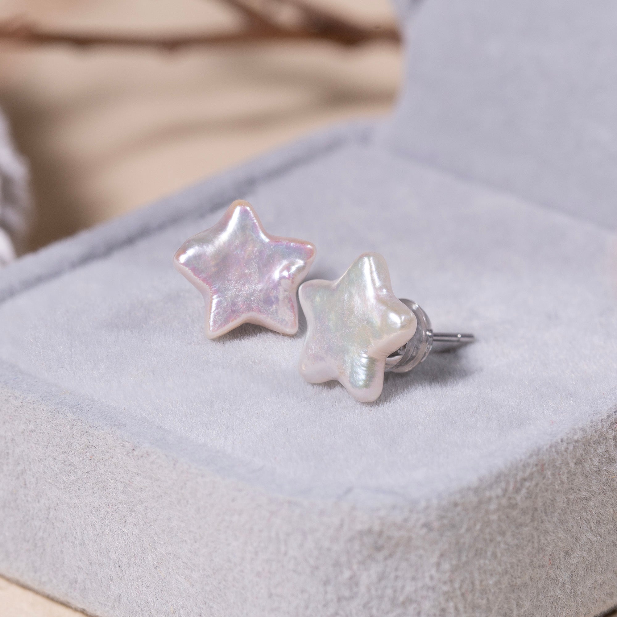 Baroque Star Pearl Stud Earrings