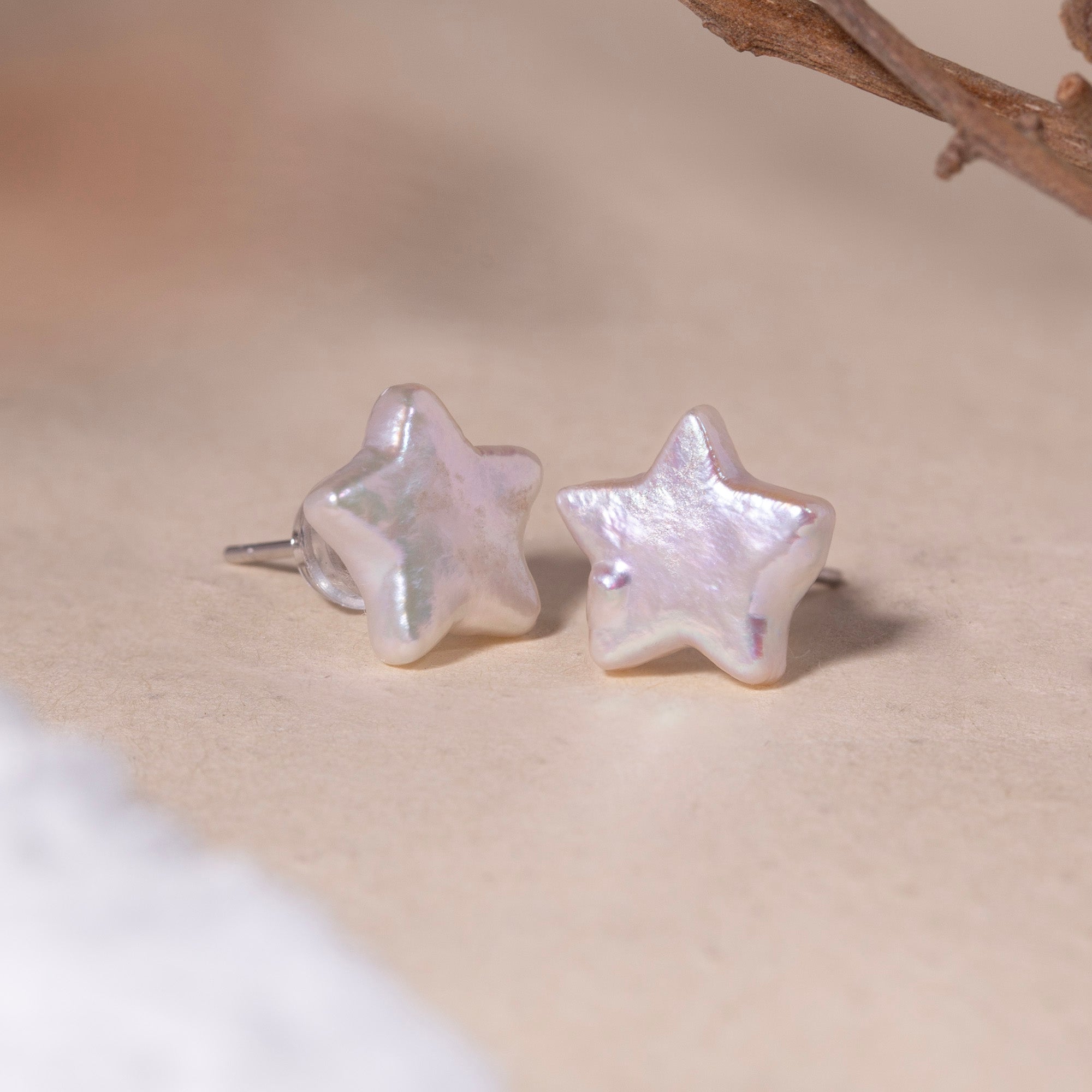 Baroque Star Pearl Stud Earrings