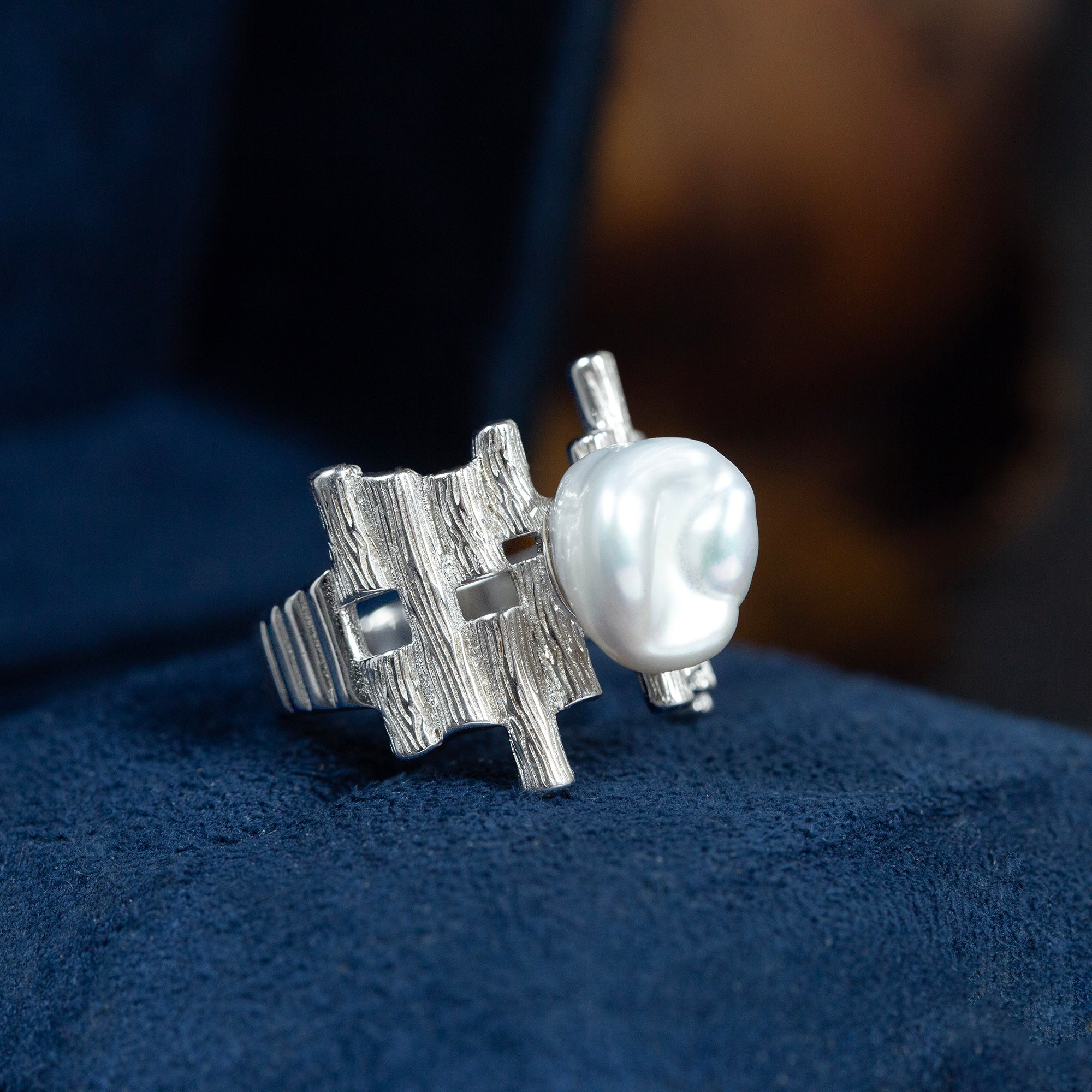 Black Tahitian Pearl Branch Ring