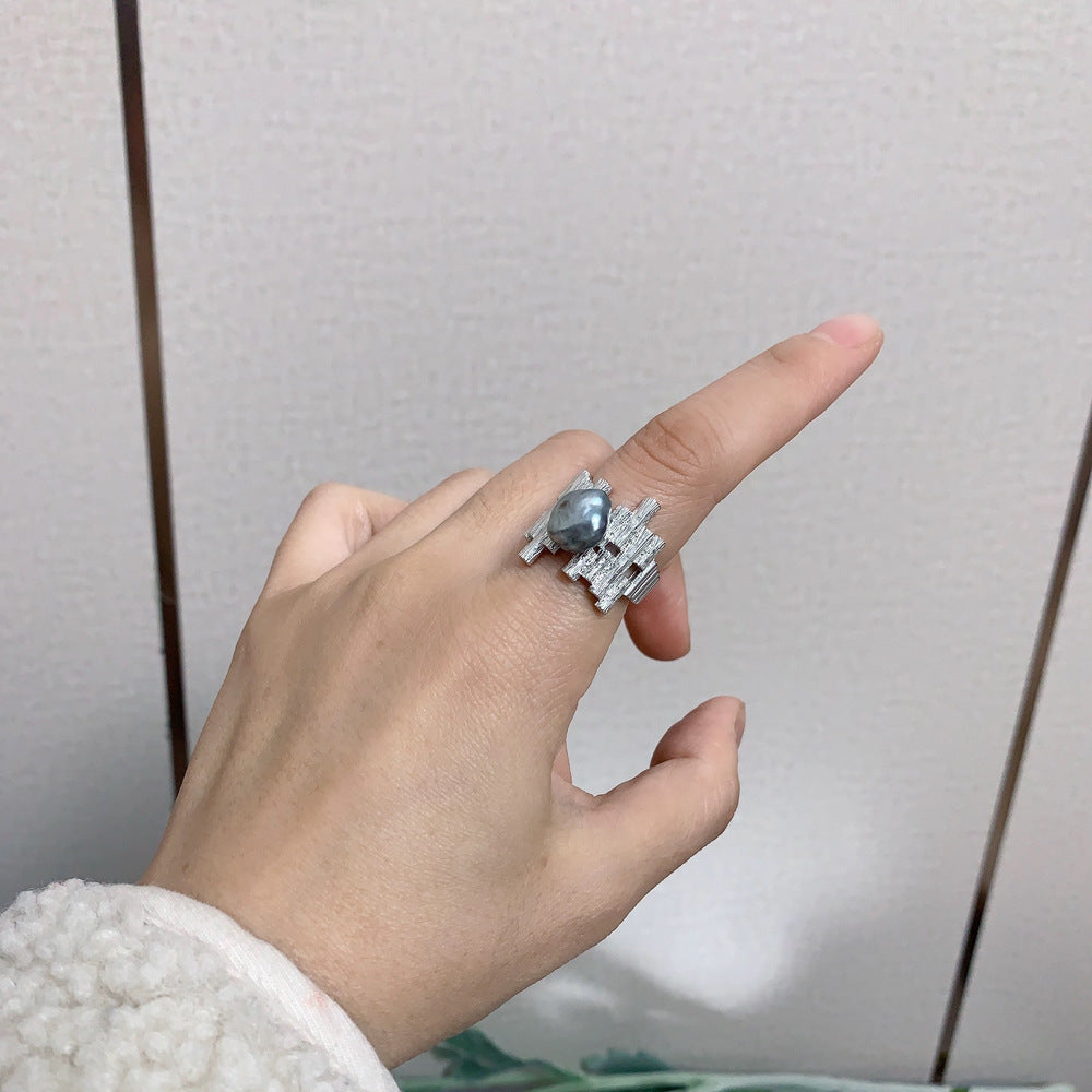 Black Tahitian Pearl Branch Ring