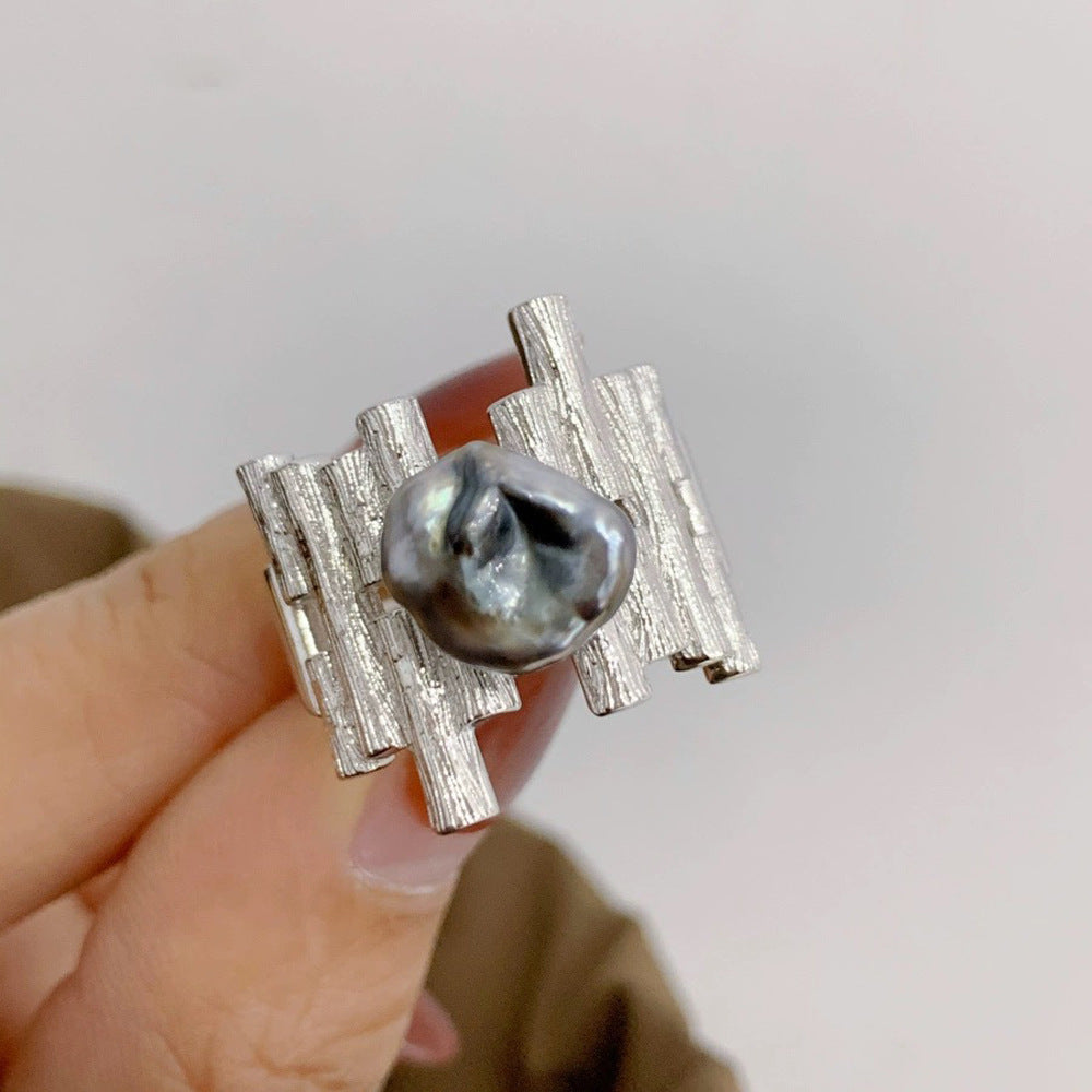 Black Tahitian Pearl Branch Ring