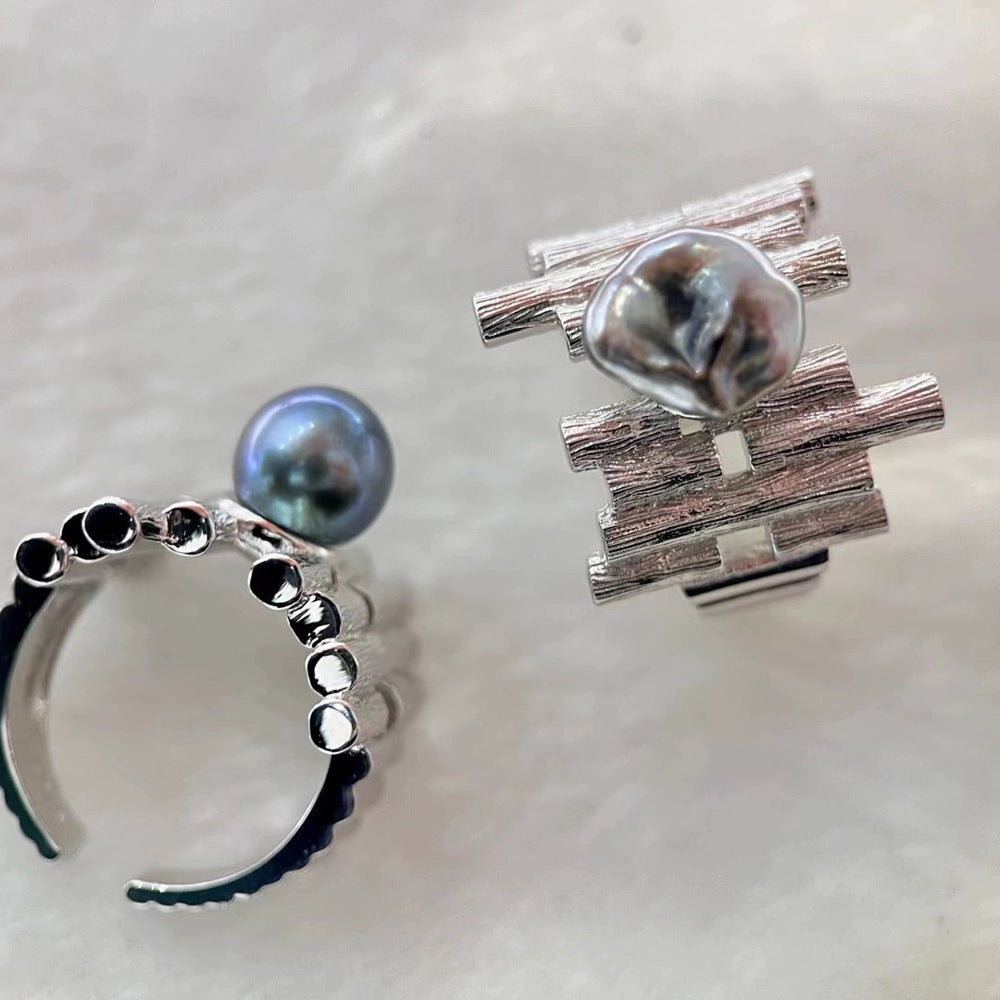 Black Tahitian Pearl Branch Ring