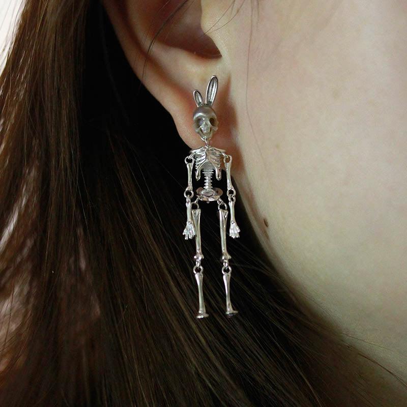 Belle Juri Bunny & Mermaid Pearl Skull Removable Earrings