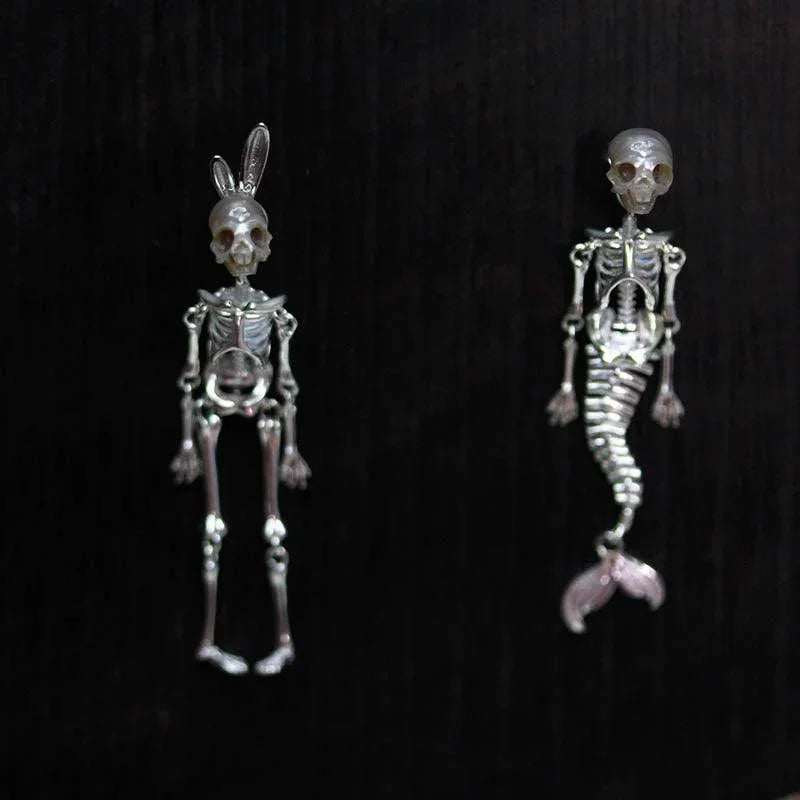 Belle Juri Bunny & Mermaid Pearl Skull Removable Earrings