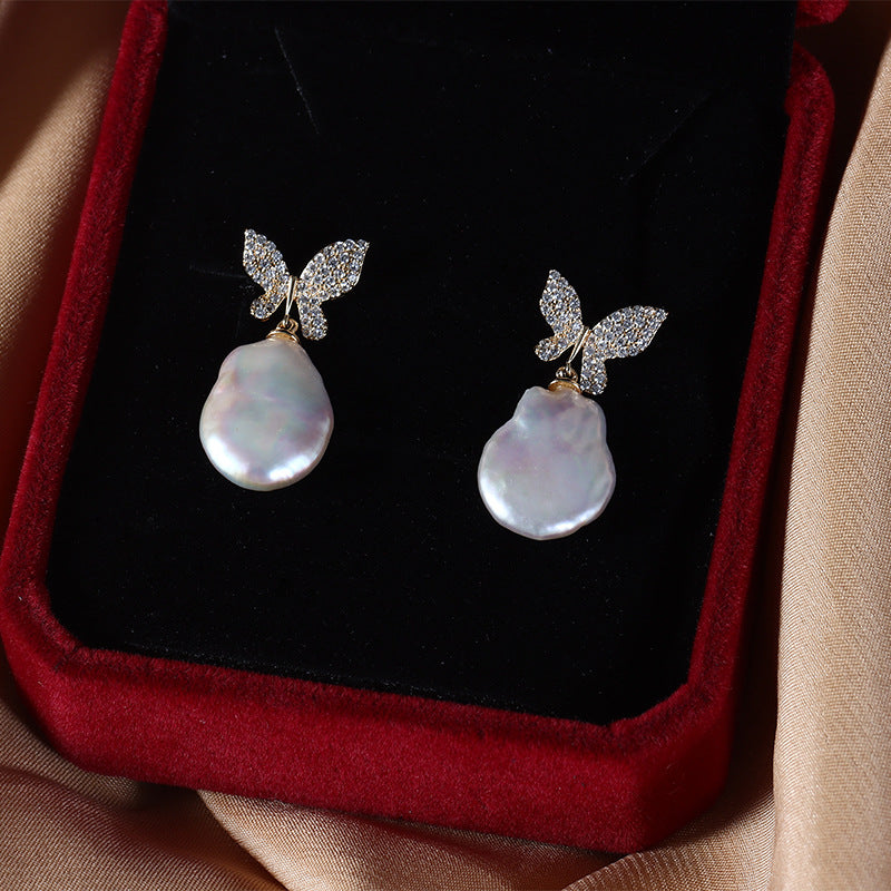 Butterfly Baroque Pearl Earrings