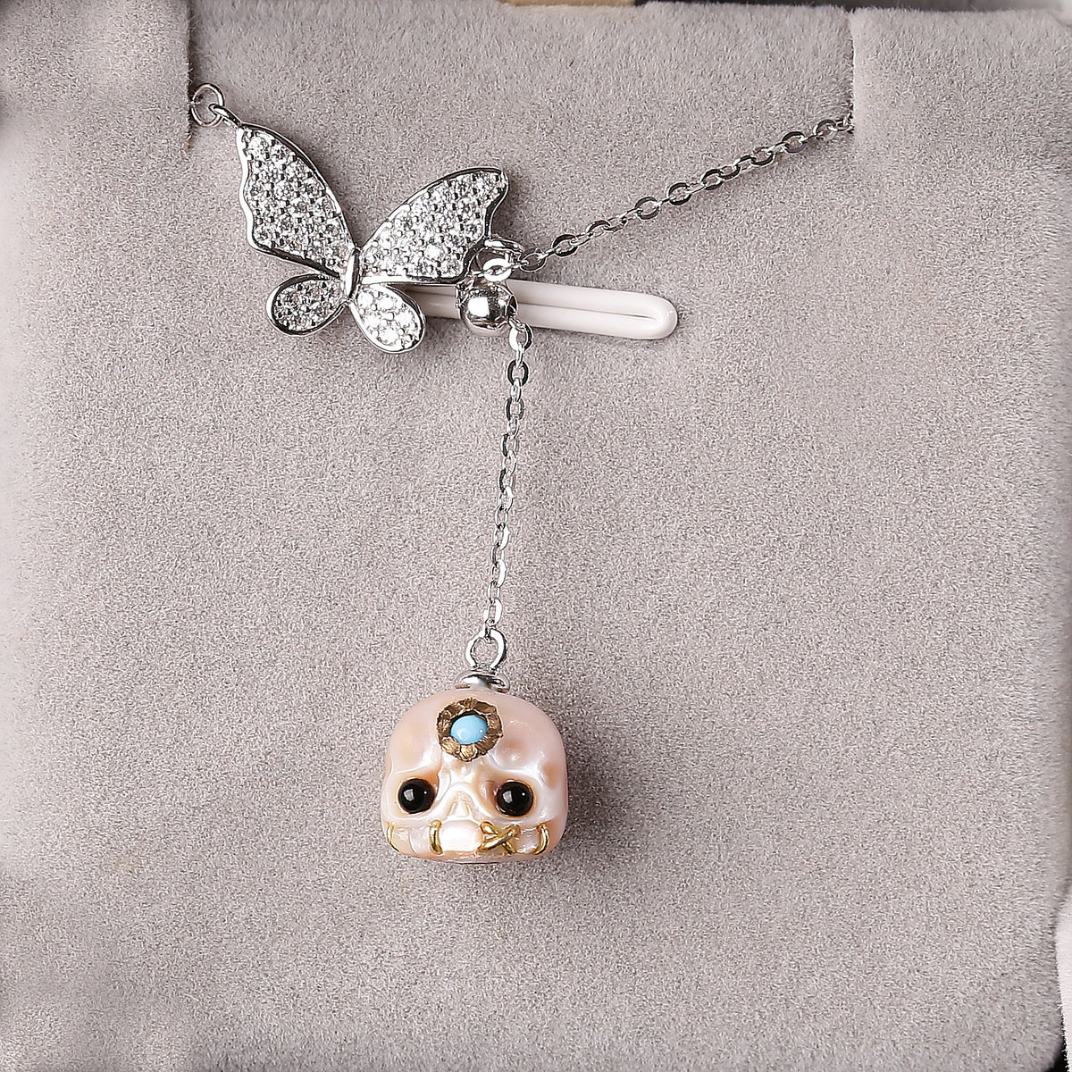 Collana del cranio perla del digata albero di Natale