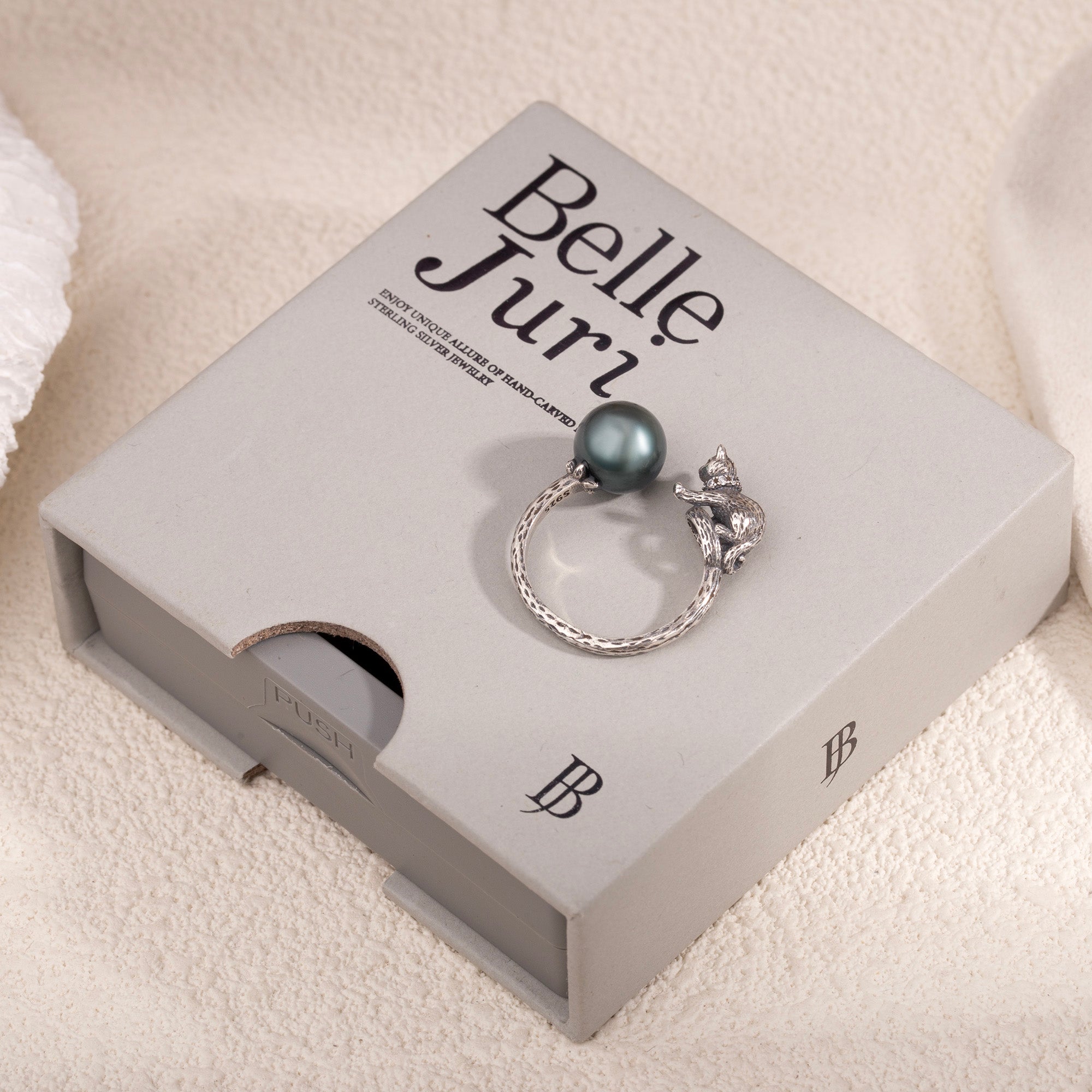 Celestial Cat Tahitian Pearl Ring