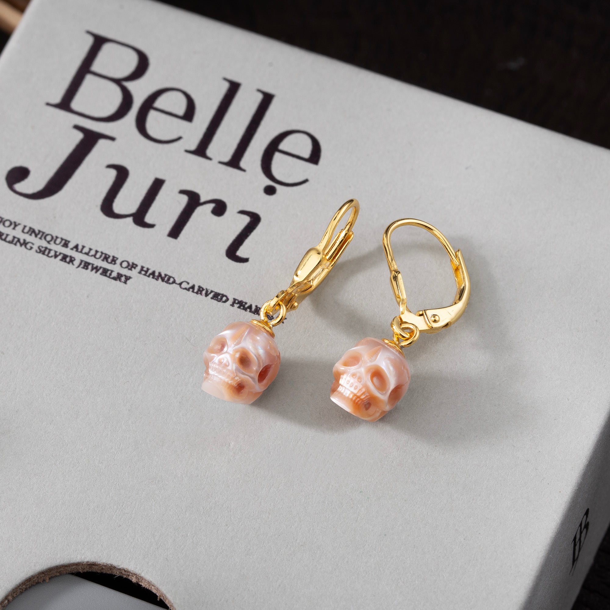 Classic Oval Ear Hook Pearl Skull Earrings