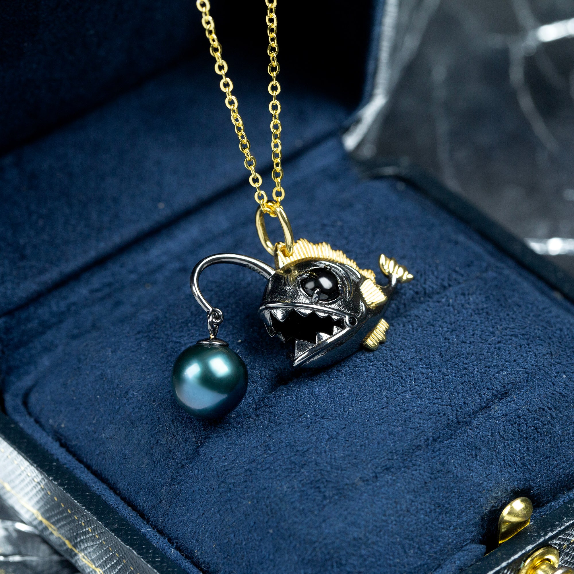 Deep Sea Anglerfish Tahitian Pearl Necklace