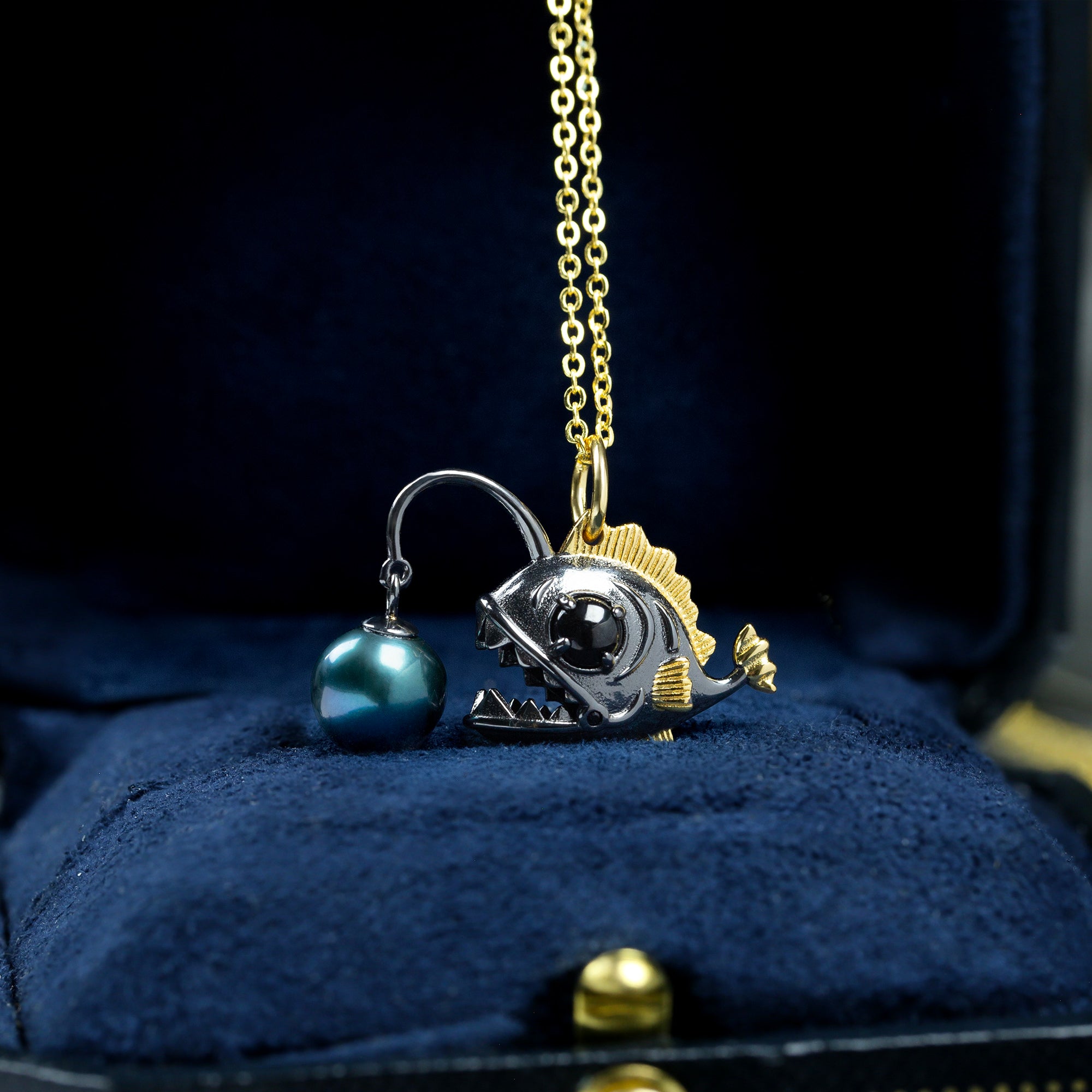 Deep Sea Anglerfish Tahitian Pearl Necklace