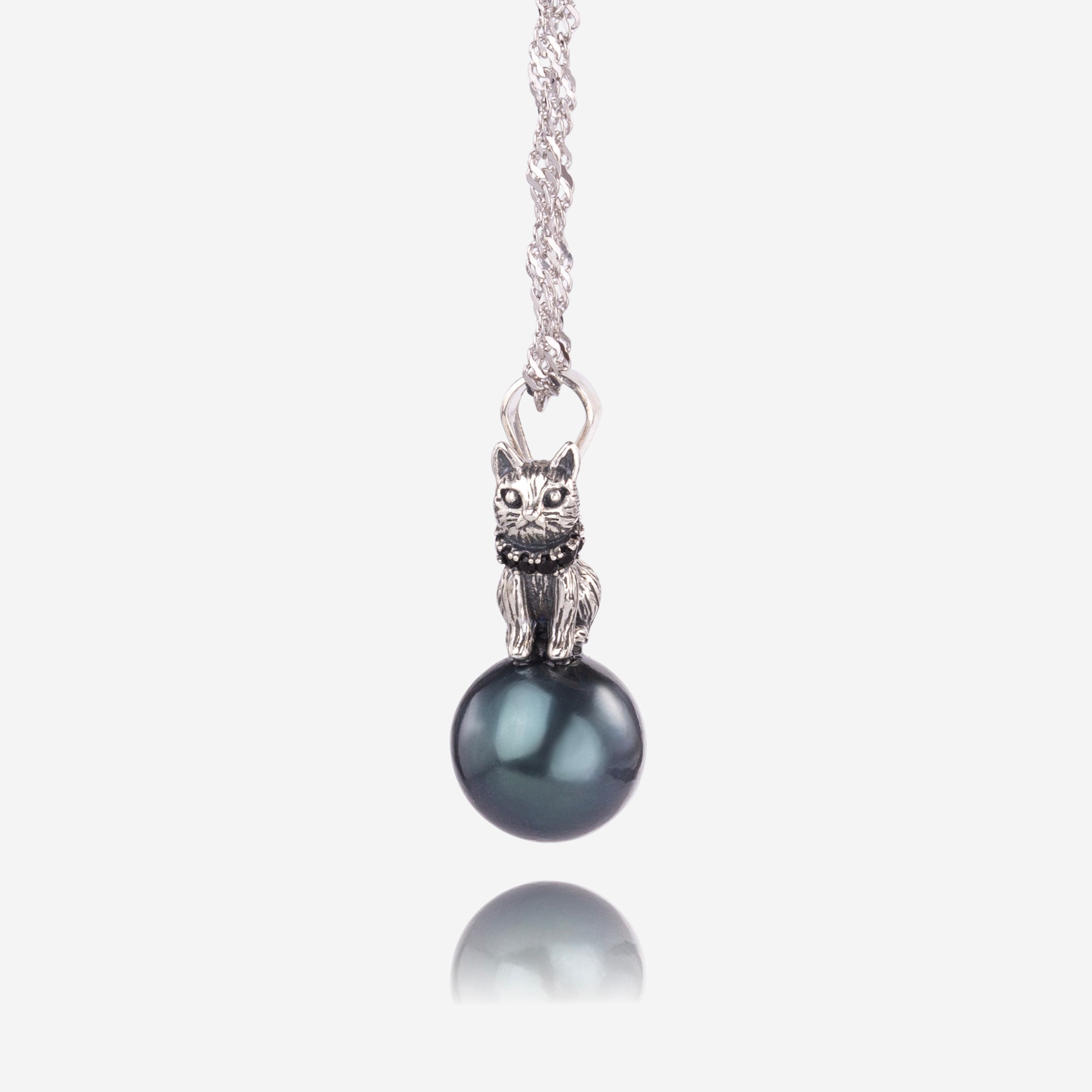 Distressed Celestial Cat Tahitian Pearl Necklace