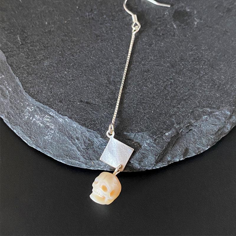 Belle Juri Dream of the Stars and Rivers Pearl Skull Drop Earrings