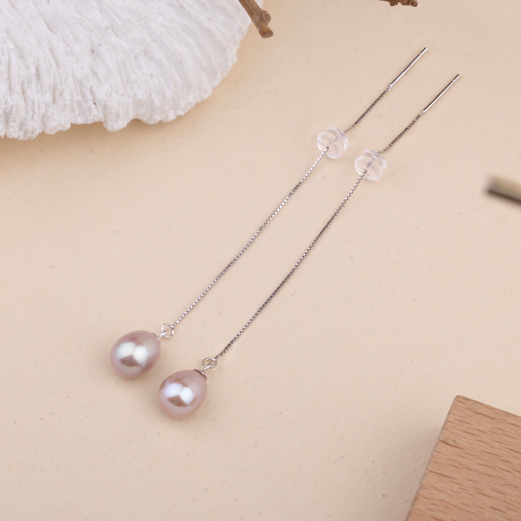 Ethereal Pearl Ear Threader Earrings