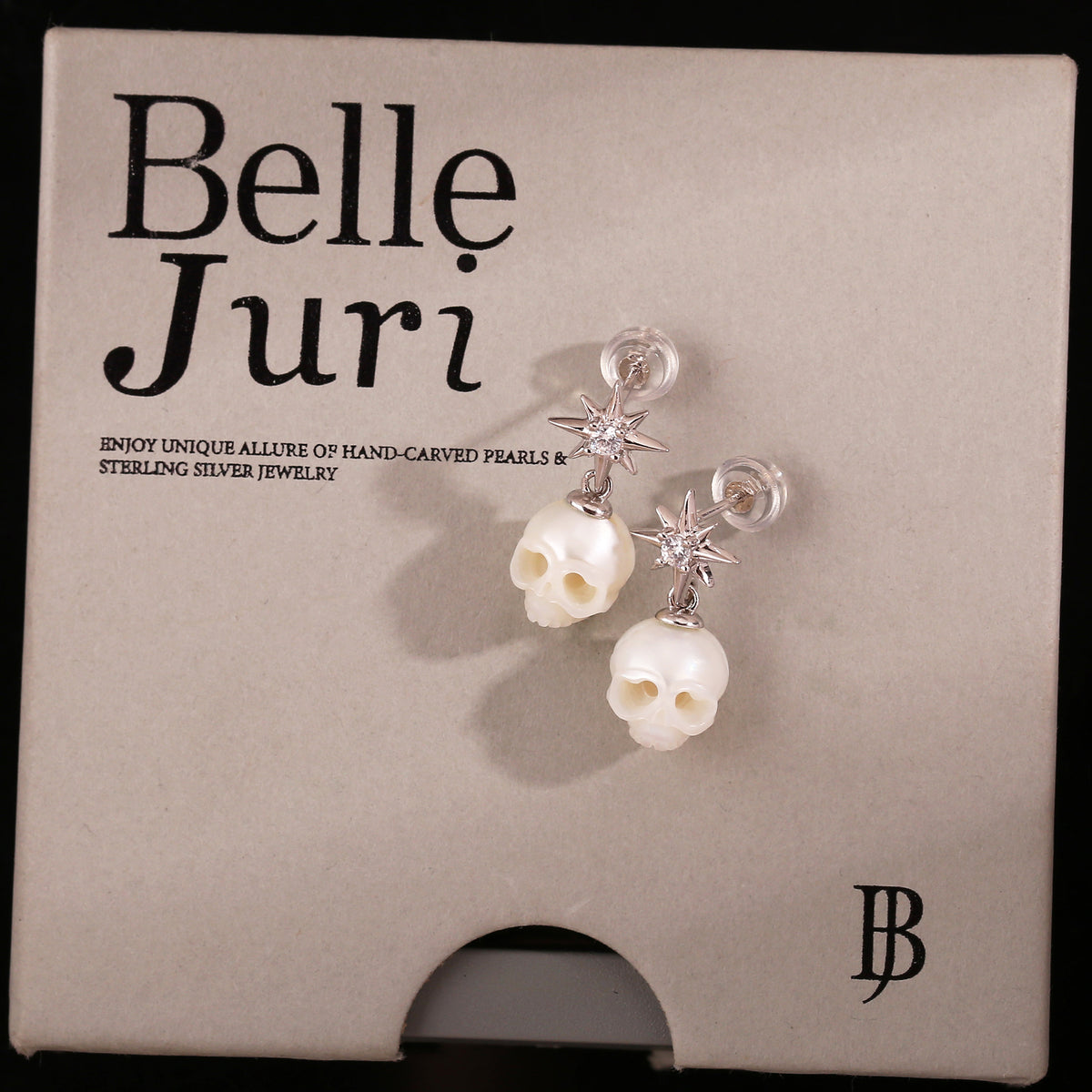 Gothic Handmade Cranium Pearl Starlight Pendant Earrings