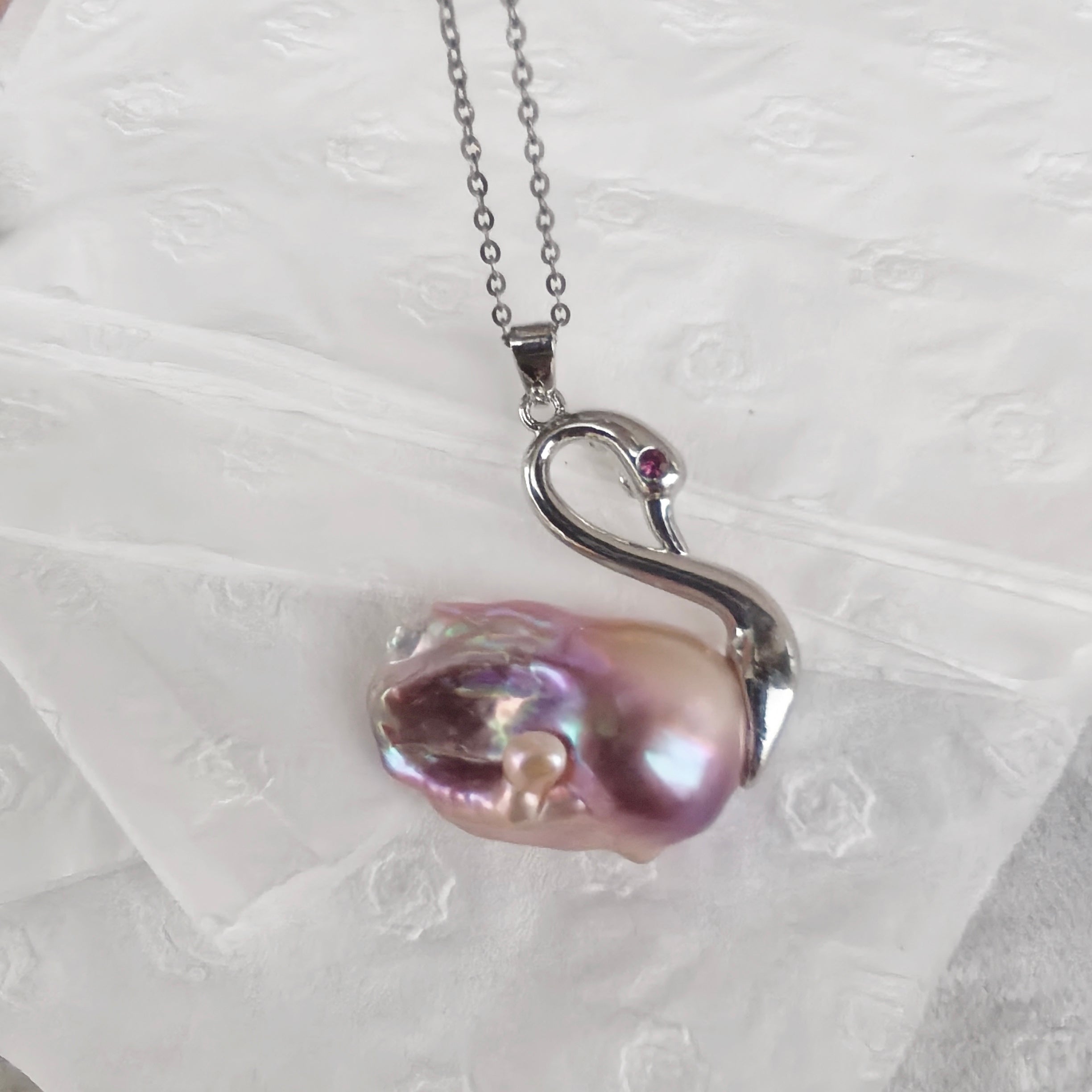 Handcrafted Swan Baroque Pearl Necklace