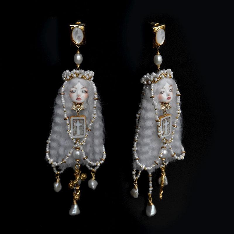 Handcrafted Vintage Baroque Salome Doll Earrings
