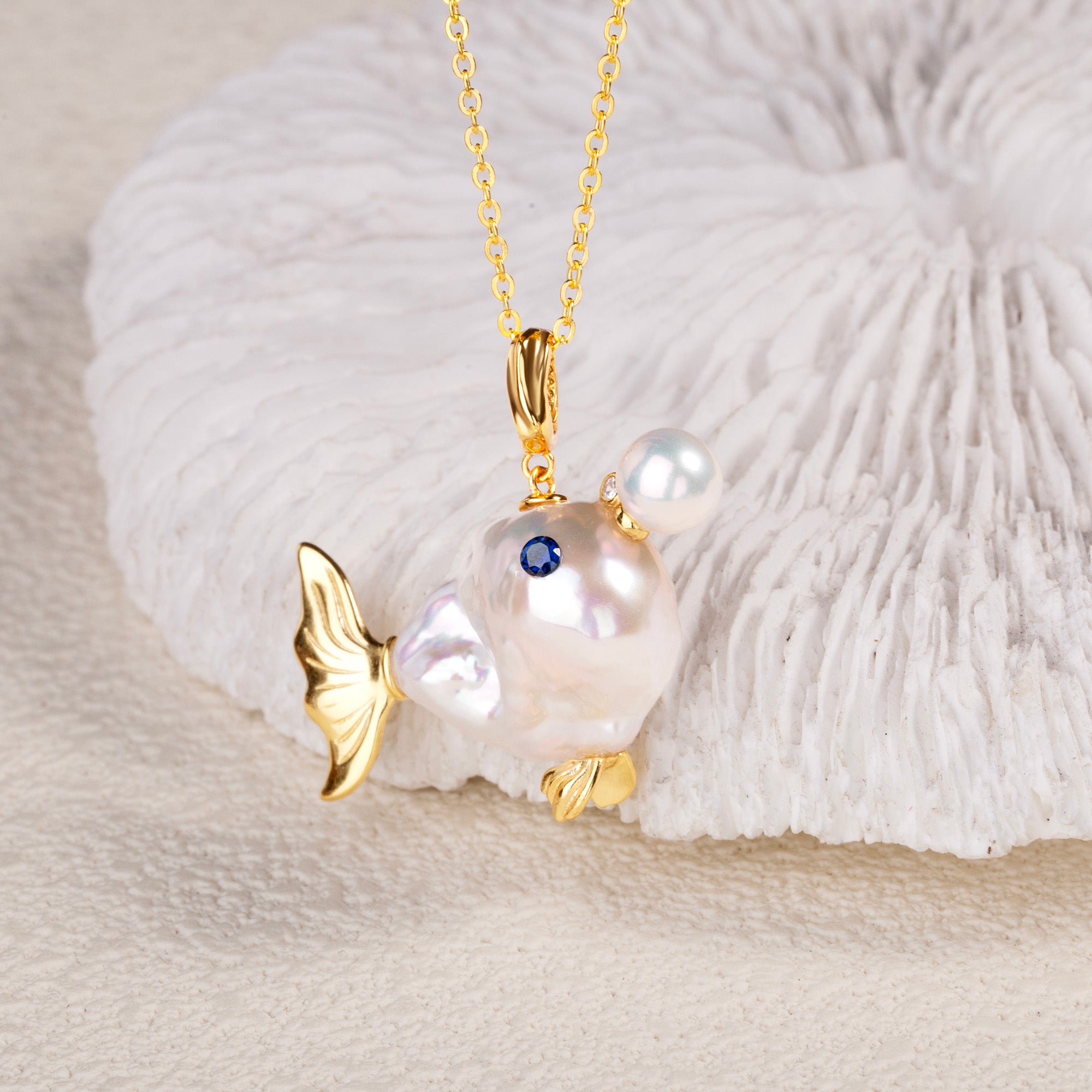 Handcrafted Whale Baroque Pearl Necklace