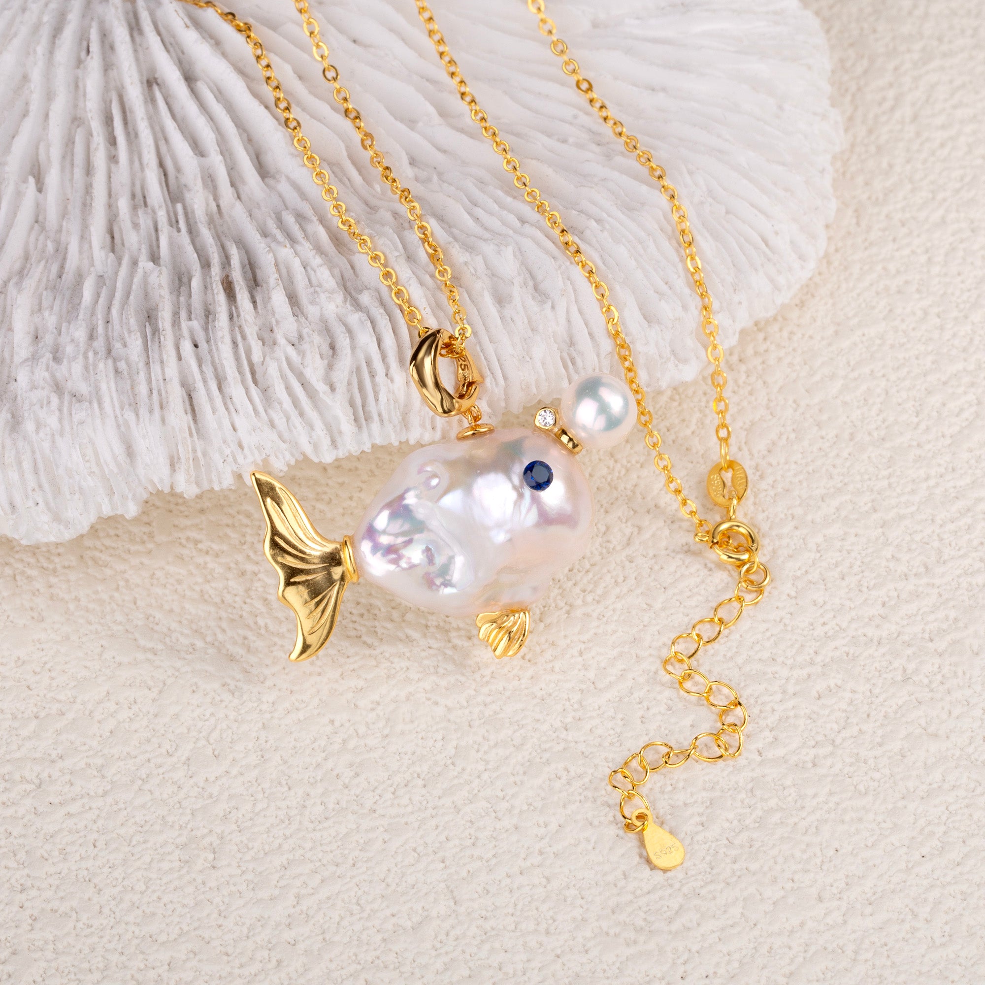 Handcrafted Whale Baroque Pearl Necklace