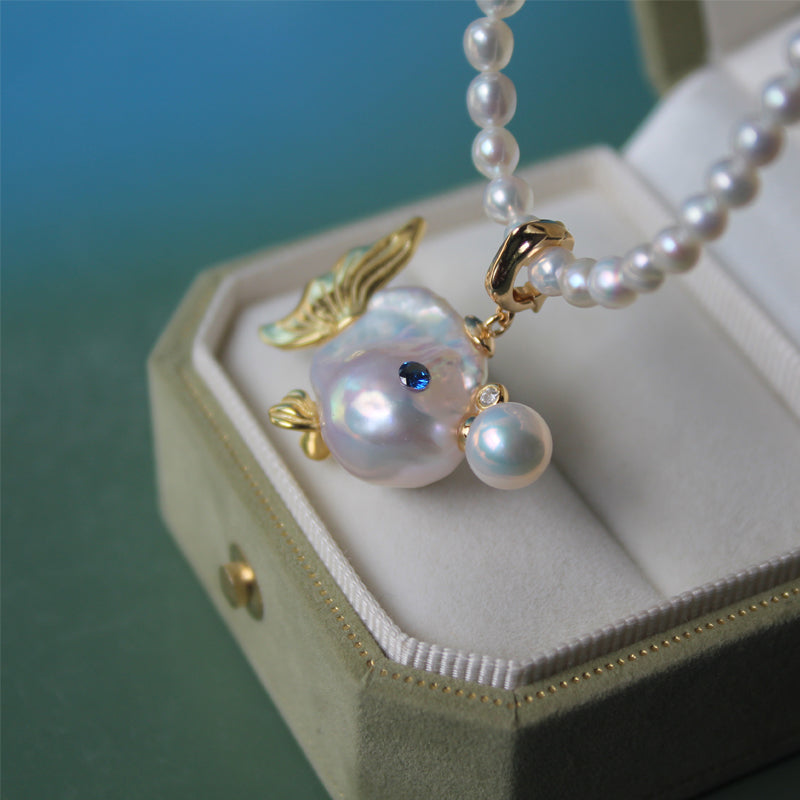 Handcrafted Whale Baroque Pearl Necklace