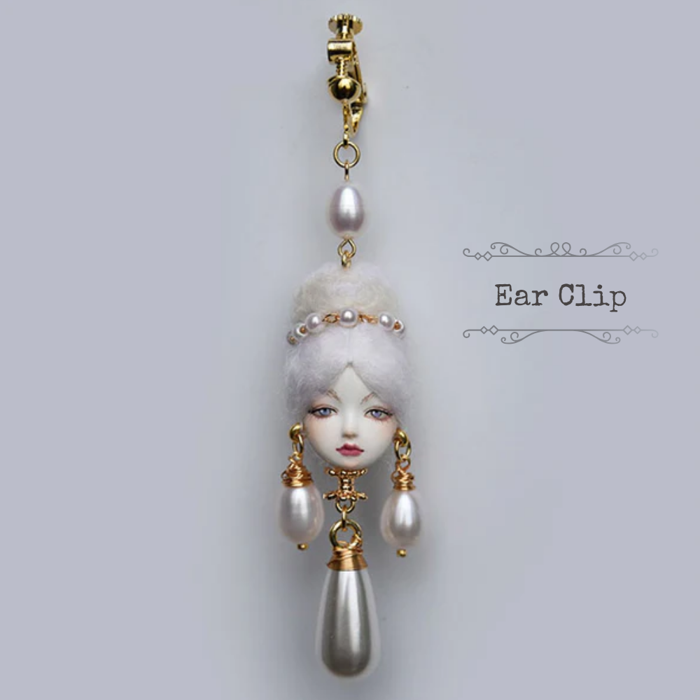 Handcrafted Baroque Doll Pearl Earrings