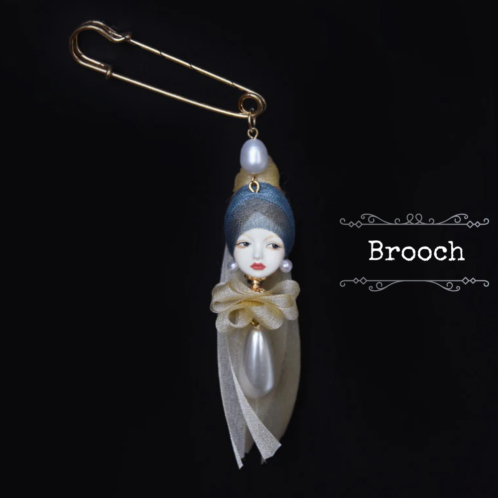 Handcrafted Clay “The Girl with a Pearl Earring”Earrings