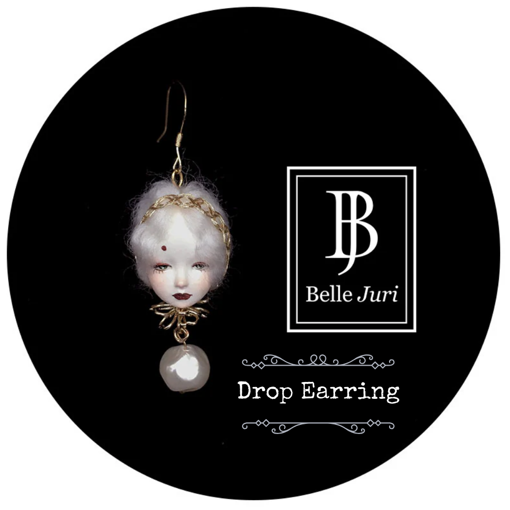 Handcrafted Wool Felt Vintage Doll Earrings