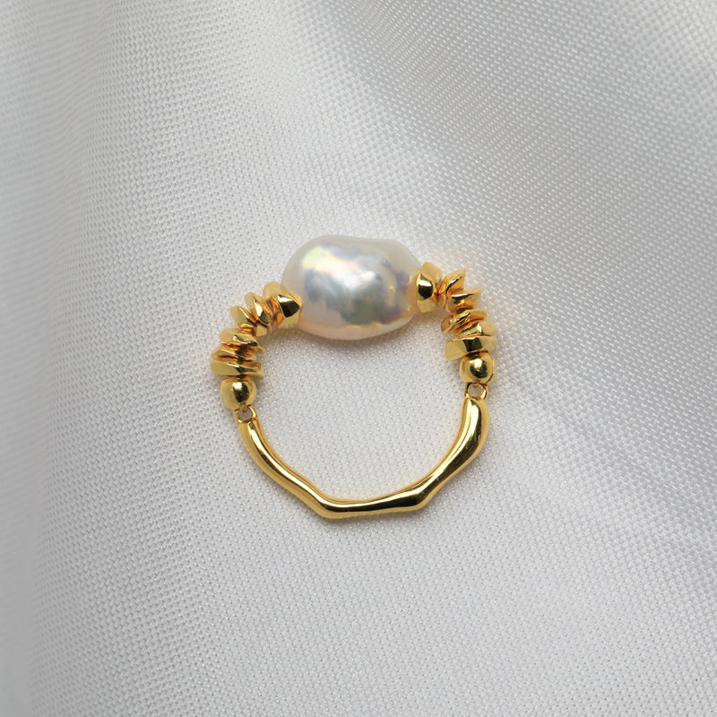 Handmade Baroque Keshi Pearl Ring