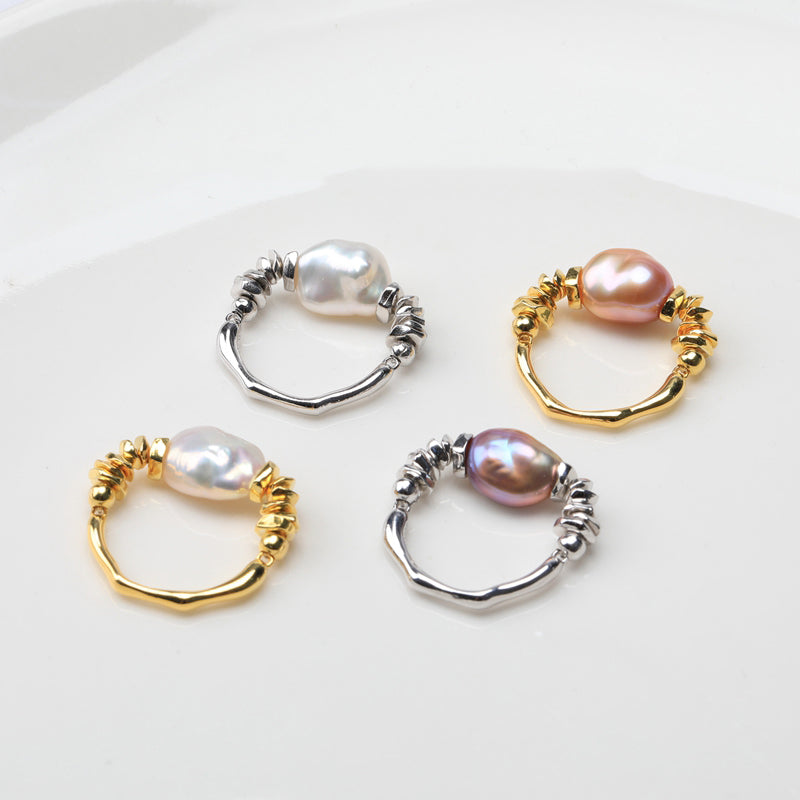 Handmade Baroque Keshi Pearl Ring