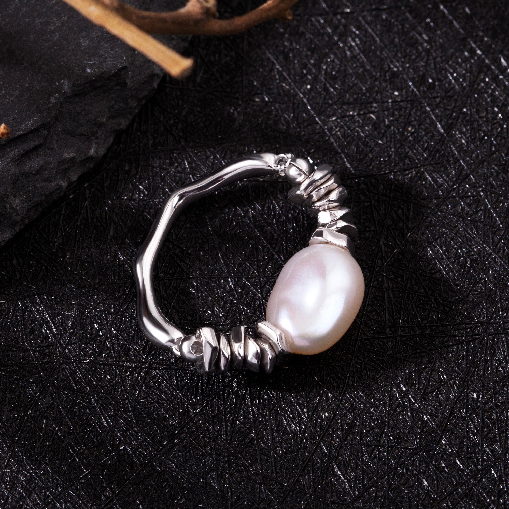 Handmade Baroque Keshi Pearl Ring