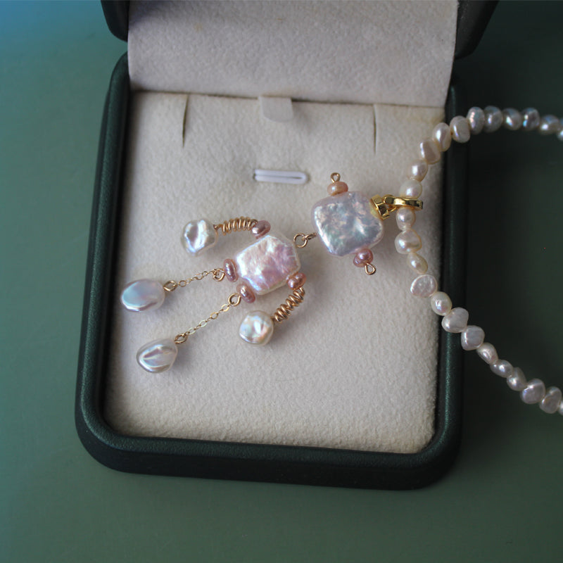 Handmade Steampunk Robot Baroque Pearl Pendant