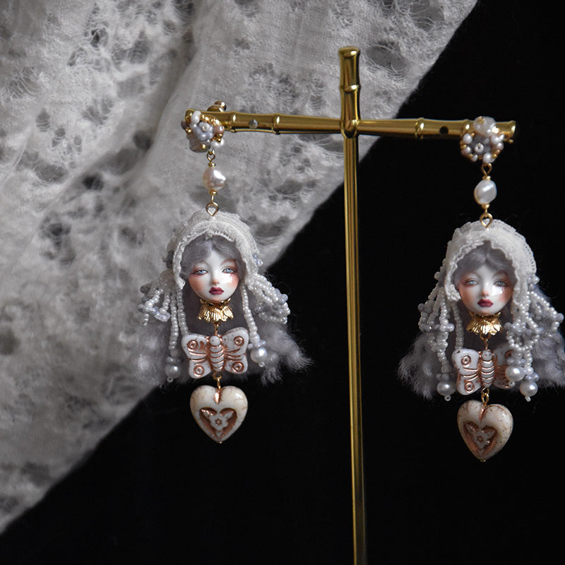 Handmade Vintage Lolita Doll Earrings