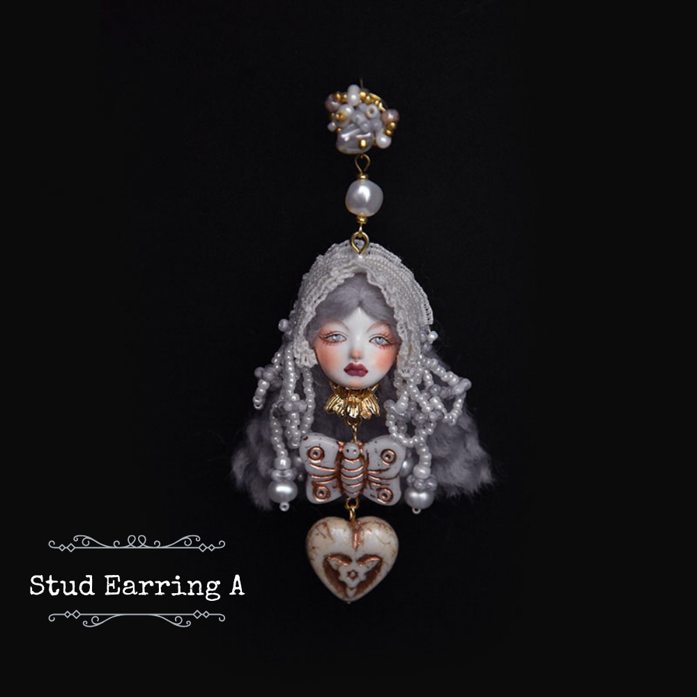 Handmade Vintage Lolita Doll Earrings