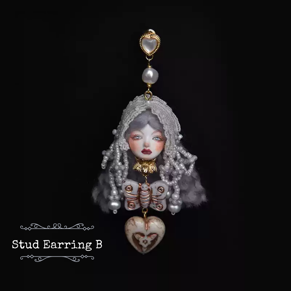Handmade Vintage Lolita Doll Earrings