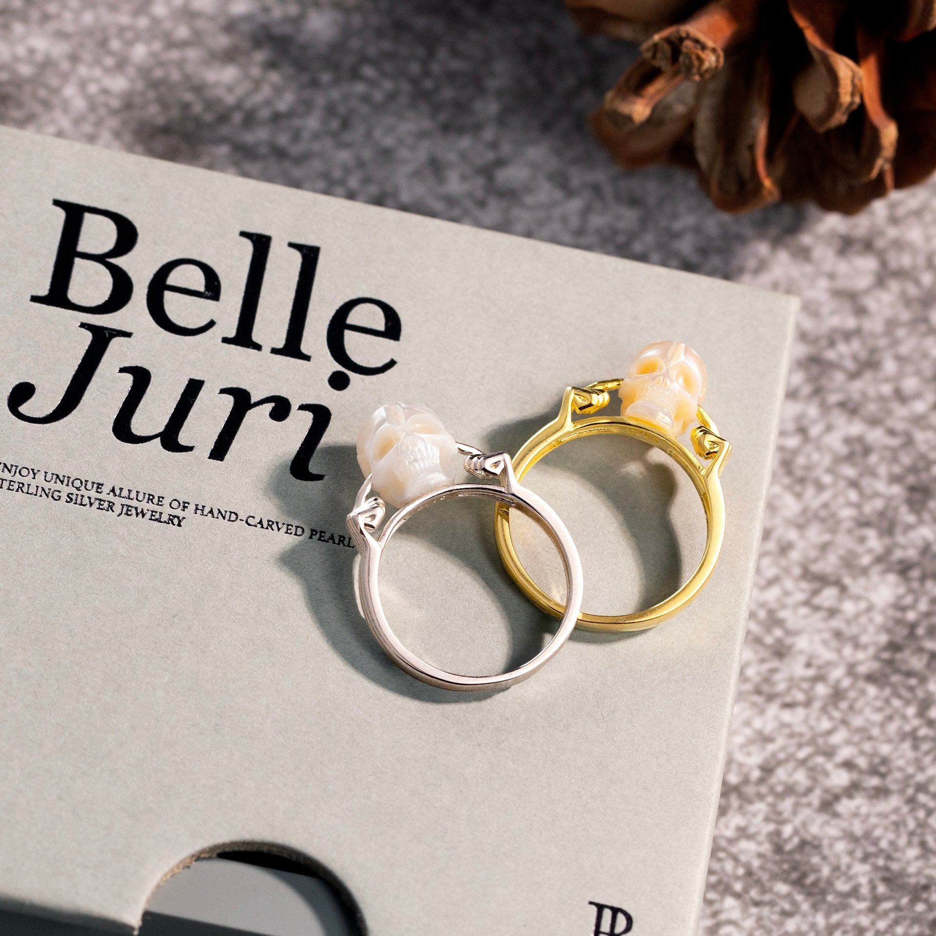 Hear No Evil Pearl Skull Ring