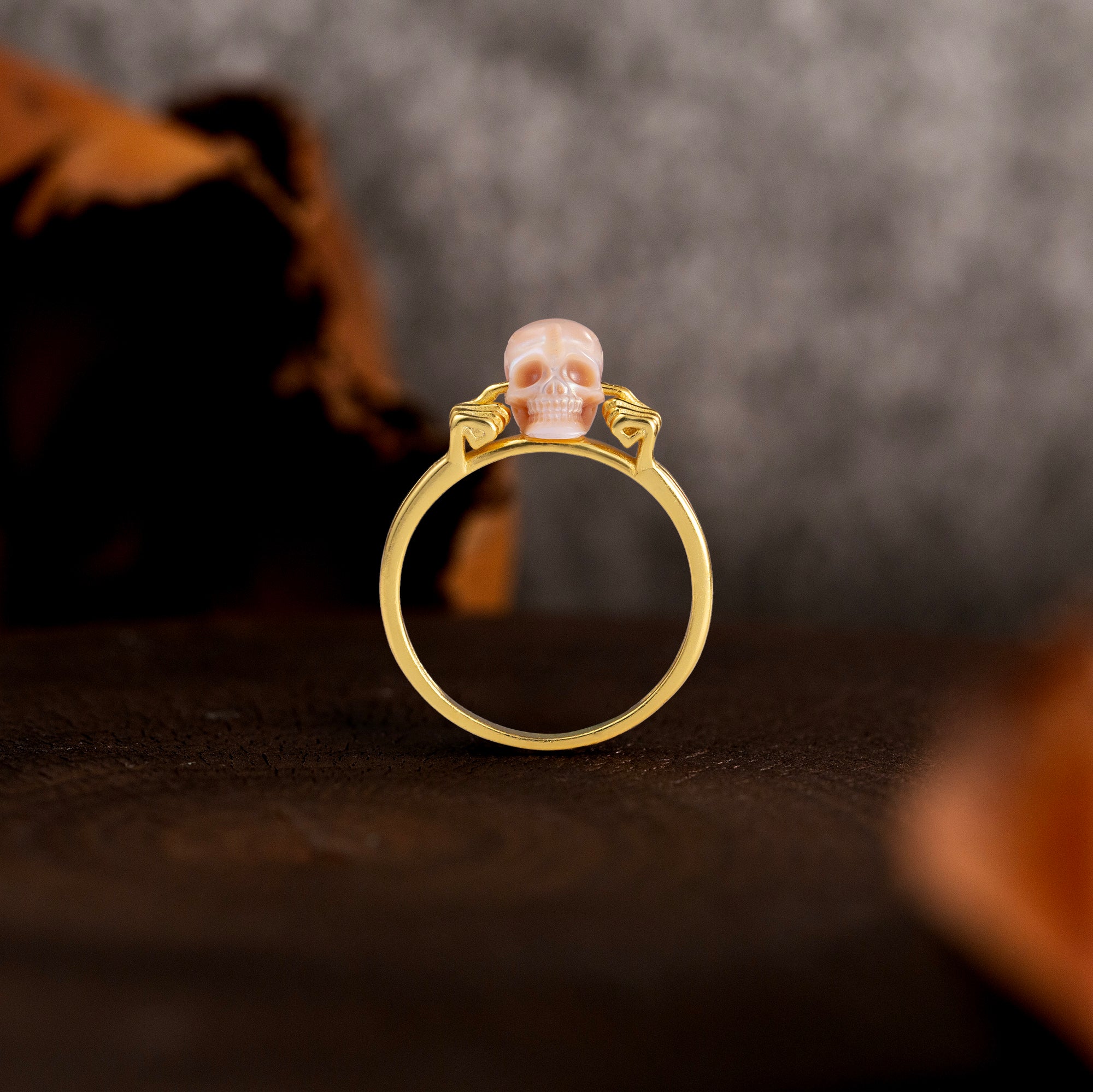 Hear No Evil Pearl Skull Ring