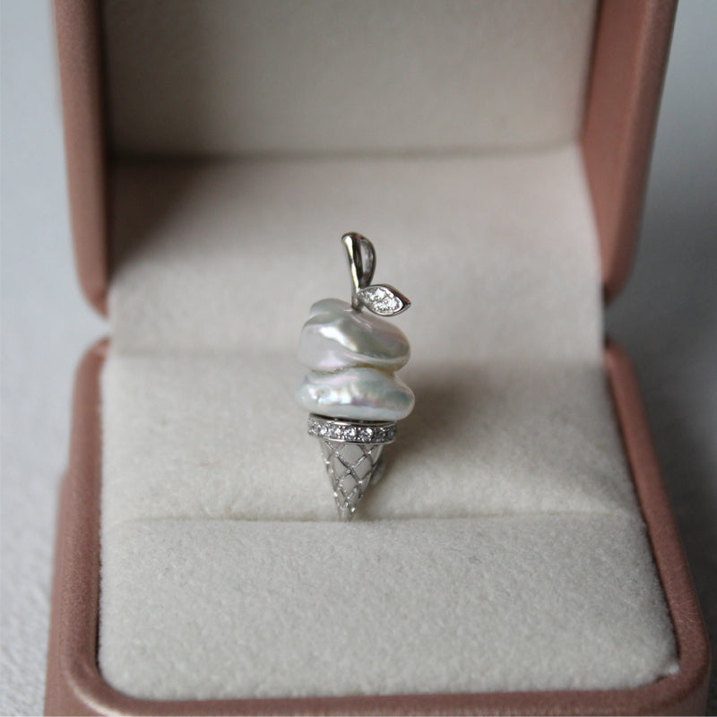 Ice Cream Cone Baroque Pearl Necklace