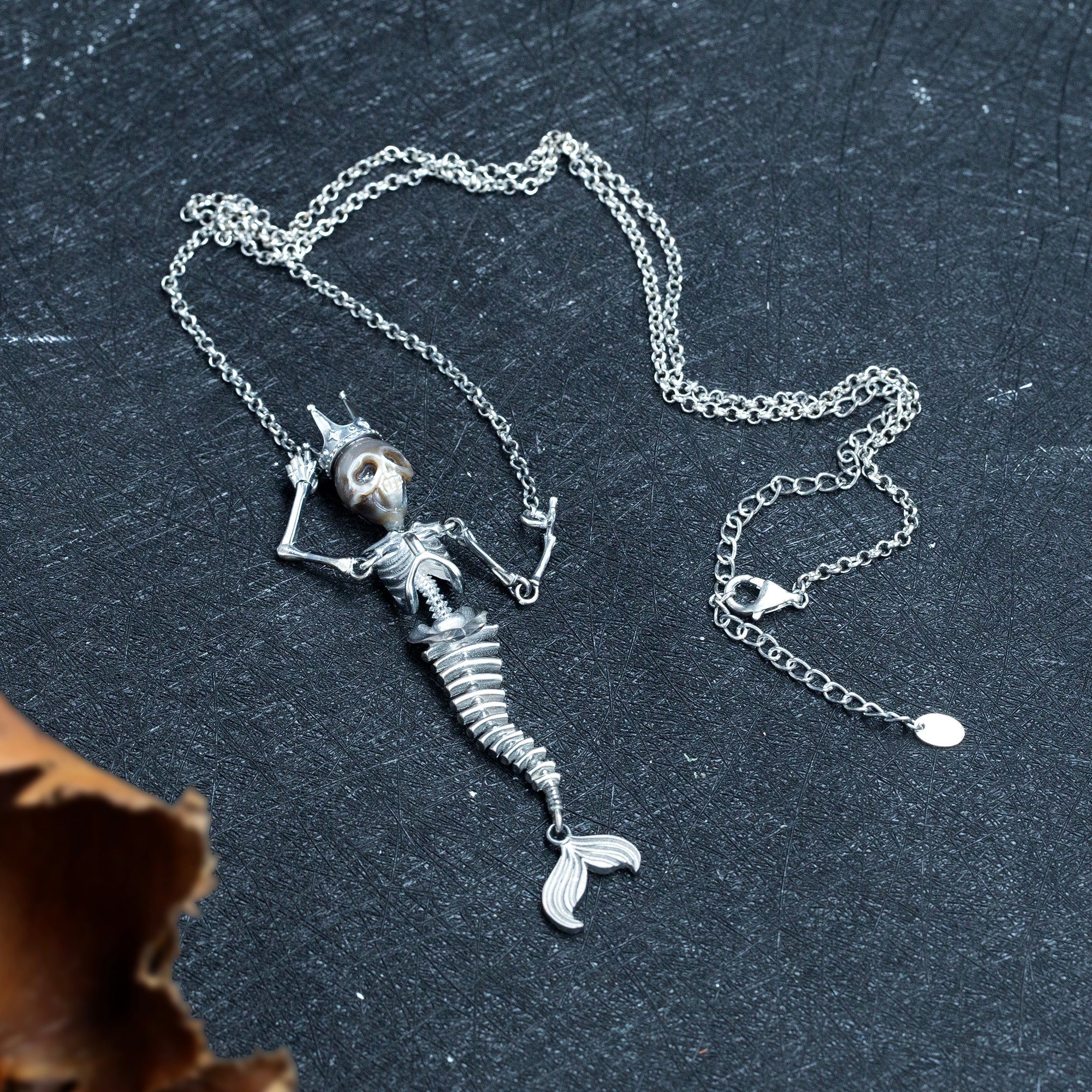 Mermaid Pearl Skull Statement Necklace