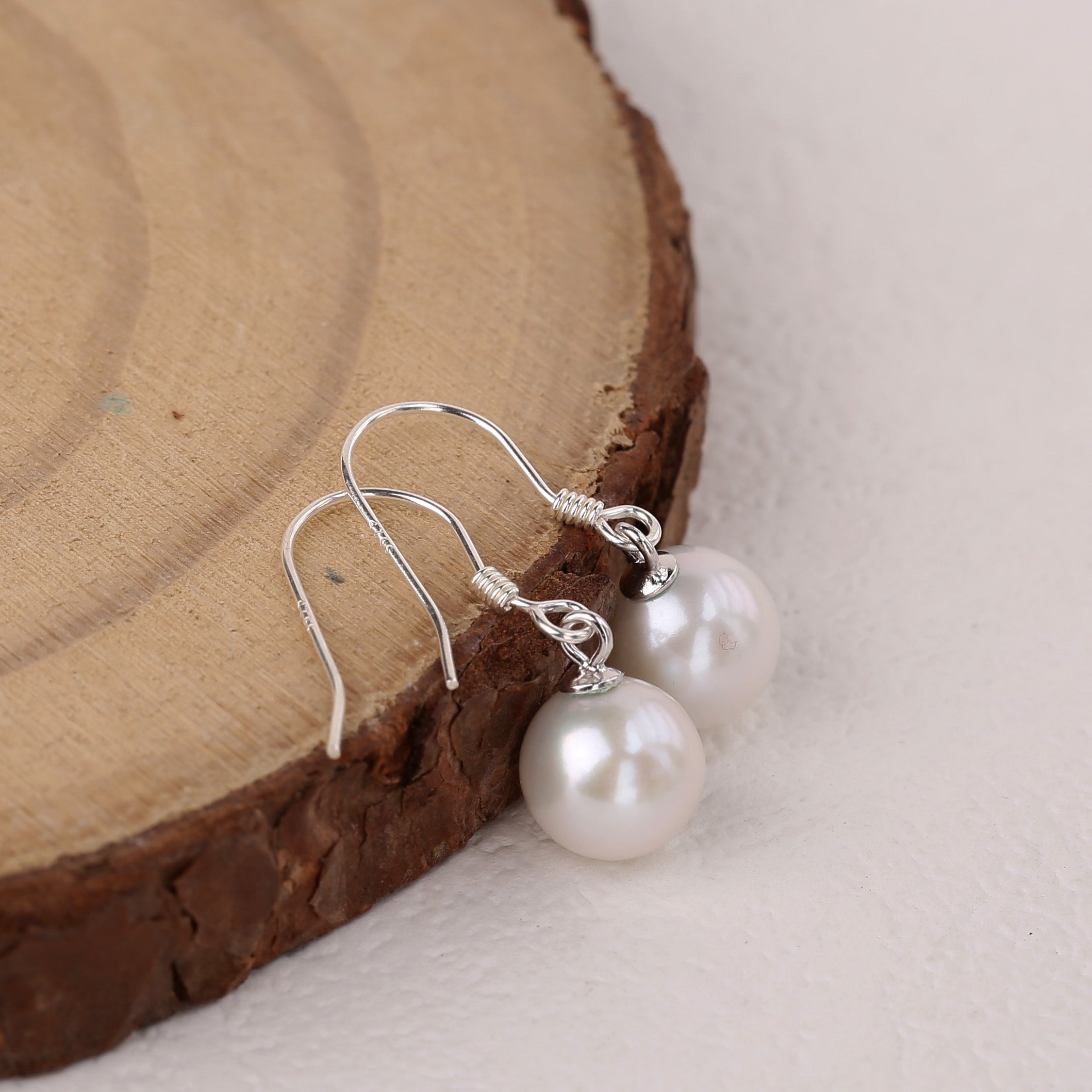 Minimalist Pearl Dangle Drop Earrings