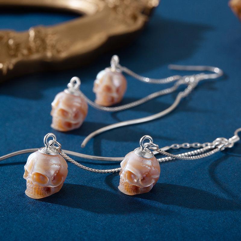 Modern Impressions Pearl Skull Tassel Earrings - Belle Juri