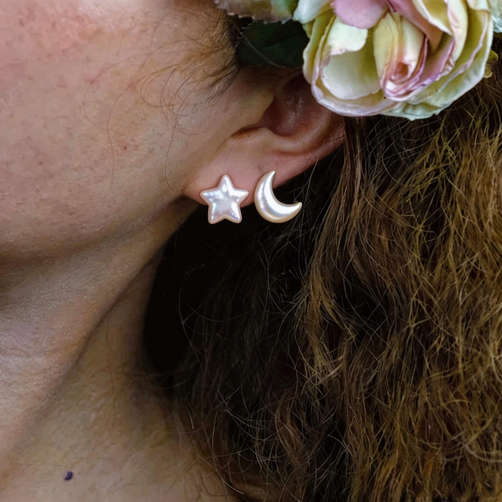 Moon & Star Baroque Pearl Earrings
