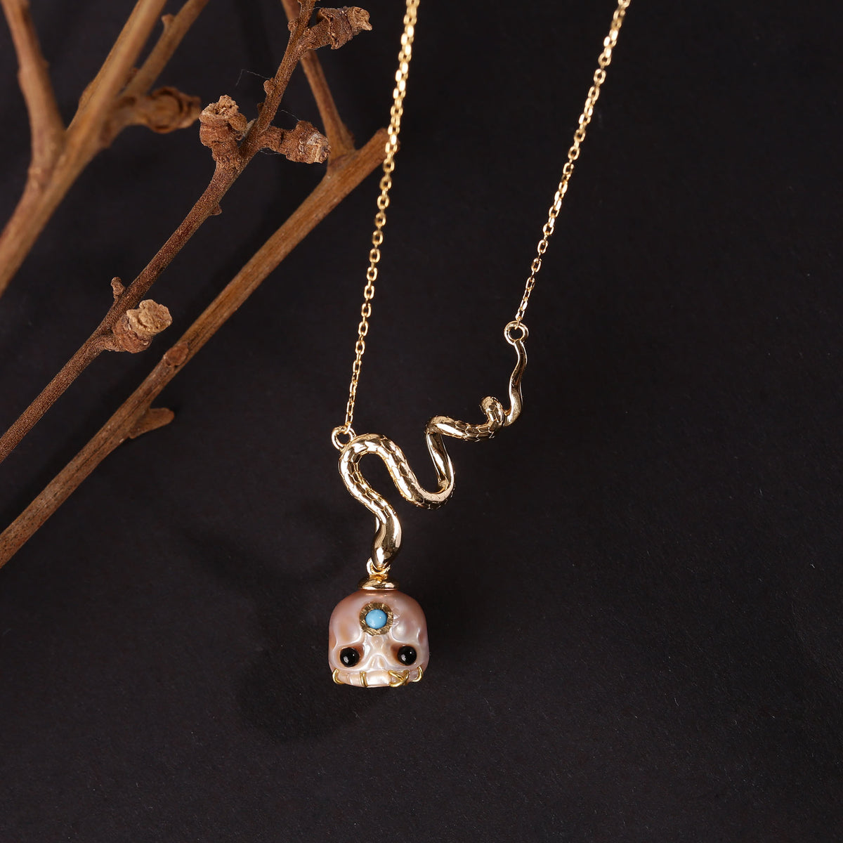 Collana del cranio perla del digata albero di Natale